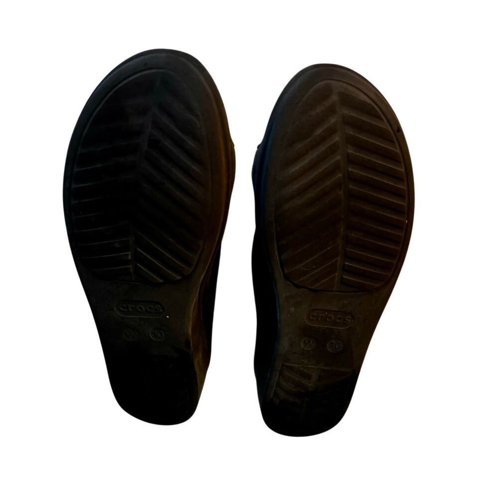 Crocs Women's Sanrah Beveled Circle Casual Slide Sandals Black Size 10 - Picture 7 of 8